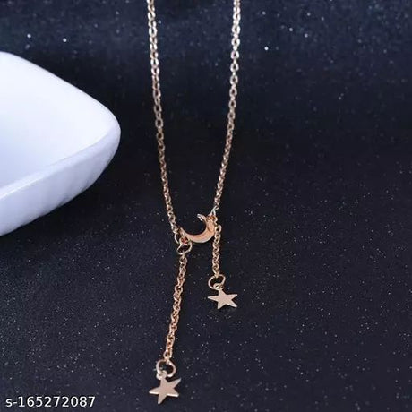 Crescent Moon Stars Necklace - Celestial Charm Jewelry for Women - Shop N Save