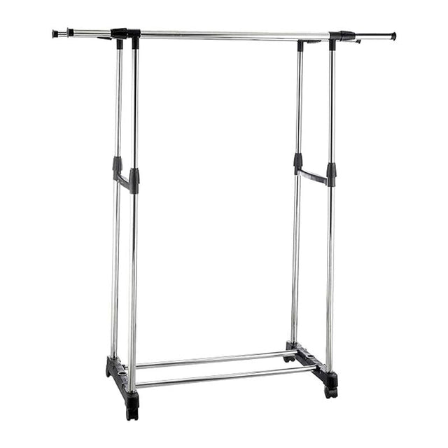 Double Pole Metal Garment Rack: Sturdy Organizer for Effective Storage - Shop N Save