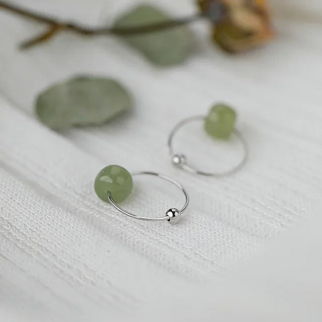 Vintage Silver Green Jade Earrings: Silver, Daily Wear Gift - Shop N Save