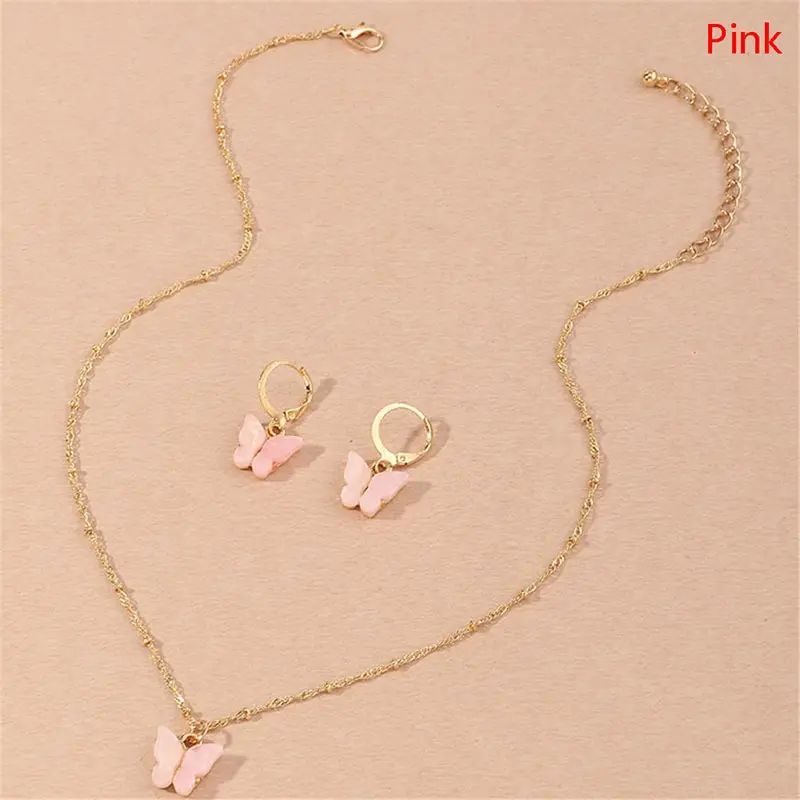 Boho Butterfly Jewelry Set: Colorful Acrylic, Adjustable, Wedding Glam - Shop N Save