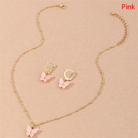 Boho Butterfly Jewelry Set: Colorful Acrylic, Adjustable, Wedding Glam - Shop N Save