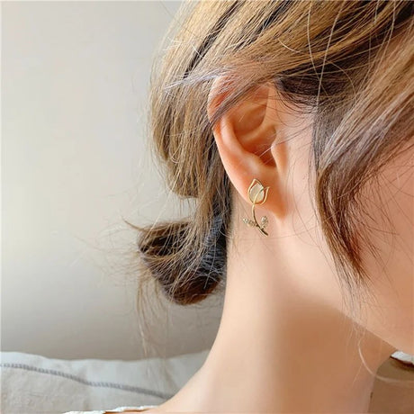 2023 Korean Flower Earrings: Sweet Resin Studs, Party Jewelry - Shop N Save