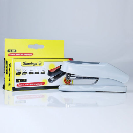 Flamingo FS-117 Stapler: Durable, Compact, Reliable Performance (White) - Shop N Save