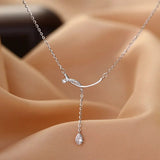 Sterling Silver Water Drop Necklace: Zircon Pendant, Fashion Jewelry - Shop N Save