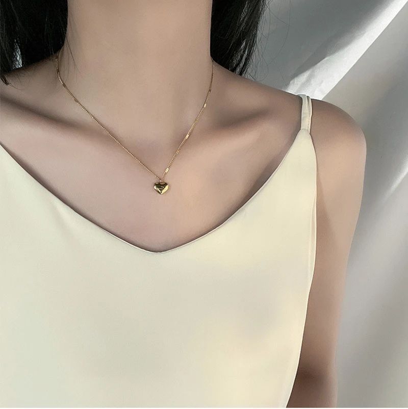 XIYANIKE Gold Heart Necklace: 316L Stainless Steel, 2021 Trend - Shop N Save