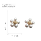 Korean Pearl Clip-On Earrings: Daisy Flower Design, No Piercing - Shop N Save