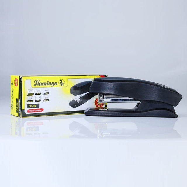 Flamingo FS-90 Plastic Stapler: Durable, Compact, Easy to Use (Black Grey) - Shop N Save