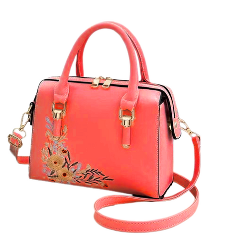 Elegant Red Floral Handbag: Valentine's Style, Cute, Synthetic Leather - Shop N Save