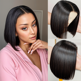 Middle-Parted Bangs Wig - Short Hair